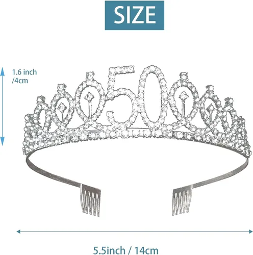 Miniatura 3 de Joyiou Regalos de cumpleaños número 50 para mujeres, juego de banda y tiara "I AM 49+1", decoraciones de cumpleaños 50, regalos divertidos