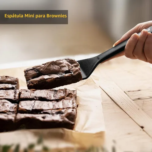 Miniatura 8 de Juego de espátulas de silicona, espátulas de silicona resistentes al calor de 315°C, espátula para voltear para cocinar, utensilios de cocina Negro