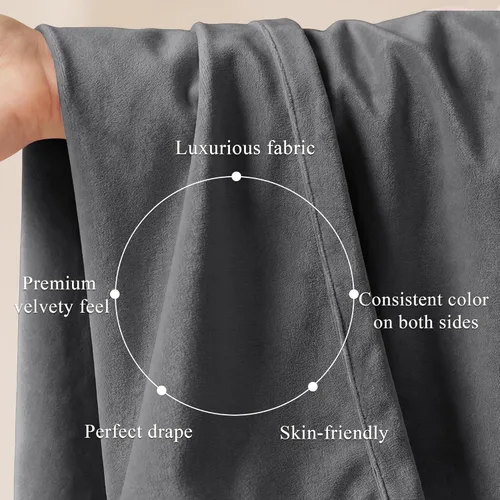Miniatura 4 de StangH Cortinas de Terciopelo Grueso Sólido - Juego de Tratamiento de Ventanas con Oscurecimiento Moderado para Dormitorio, Cortinas/Cortinajes