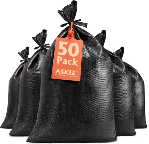 Miniatura 8 de ASKIZ Bolsas de arena resistentes con protección UV, bolsas de arena de polipropileno ultra resistentes de 16 x 25.5 pulgadas para inundaciones