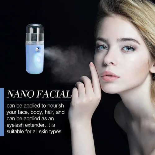 Miniatura 4 de Honoson 2 Nano Vaporizador Facial Portátil Nano Mister para Extensiones de Pestañas Recargable por USB 1 oz Aparato de Cuidado de la Piel Mano