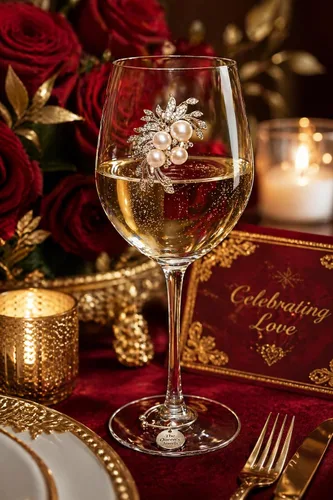 Miniatura 3 de THE QUEENS' JEWELS Pearl Bouquet - Copa de vino con tallo con joyas, 21 onzas, regalo único para mujeres, cumpleaños, lindo, divertido, sin pintar