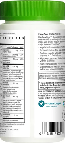 Miniatura 3 de Suplemento multivitamínico certificado Rainbow Light para mujer, suplemento multivitamínico, 120 cápsulas (el paquete puede variar)
