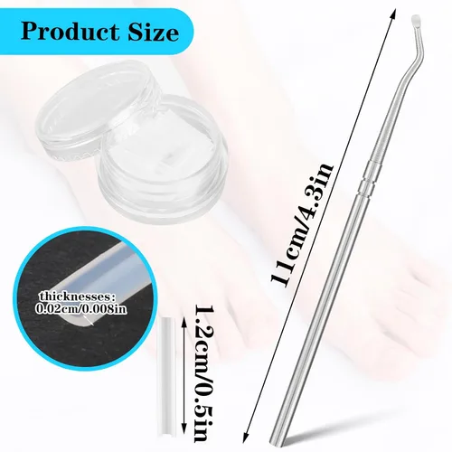 Miniatura 2 de (50+1) Juego de tratamiento corrector de uñas encarnadas, kit profesional de eliminación de uñas encarnadas sin dolor con levantador de uñas