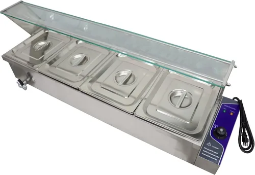 INTBUYING 4 pan calentador de alimentos mesa de vapor cocina máquina baño calentador desayuno suministro