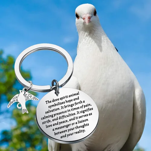 Miniatura 3 de ENSIANTH Palomas Llavero Palomas Regalo de Paz Símbolo Animal Regalo Inspirador Regalo para Amigos