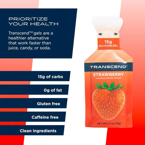 Miniatura 4 de Transcend Foods - Gel de fresa (1.1 onzas, paquete de 10) gel de carbohidratos de acción rápida sabor a fresa, sin cafeína, sin gluten