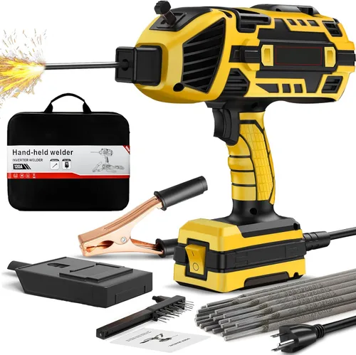 Máquina de soldadura portátil, 20-120A mejorada 110V Máquina de soldadura de arco de mano con inversor IGBT 6 ajuste de corriente variable, juego de