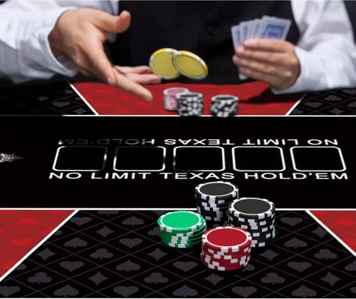 Miniatura 7 de nuveti Tapete de póquer Texas Hold'em de 70 x 35 pulgadas, portátil, de goma, impermeable, con reducción de ruido, para cualquier juego de mesa 70 X