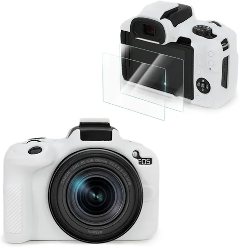 Miniatura 18 de VOVMOEYA Compatible con Canon EOS R50 - Kit de accesorios para funda de cámara [con 2 películas LCD templadas], funda protectora de silicona EOS R50