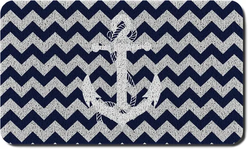 Miniatura 12 de Tapete de cocina con ancla azul marino náutico, para interiores y exteriores, para decoración náutica, entrada y hogar, tapete antideslizante