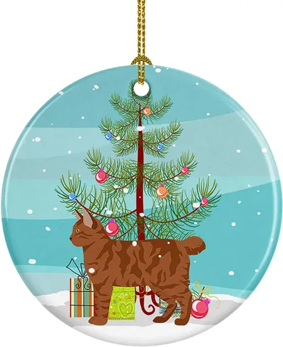 Miniatura 162 de Caroline's Treasures Adorno de cerámica con texto en inglés "Merry Christmas" para colgar en el árbol de Navidad, decoración para el hogar, Navidad