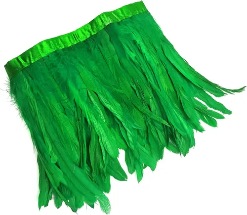 Miniatura 11 de 2 yardas de flecos de plumas hackle de gallo de 8-10 pulgadas, ribete de plumas para costura y manualidades, decoraciones de bricolaje - Negro