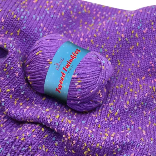 Miniatura 25 de Tweed Twinkles - Hilo acrílico suave con motas para bebé, 8 madejas, 696 yardas/14.11 onzas, peinado ligero (3), lavable a máquina (rojo manzana)