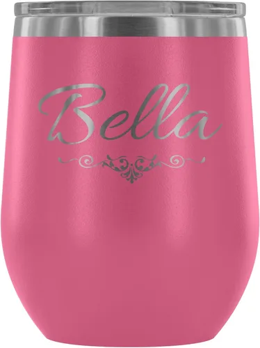 Miniatura 7 de Bella - Vaso de vino aislado con tapa, copa de vino de acero inoxidable sin tallo de 12 onzas, taza de viaje aislada al vacío de doble pared