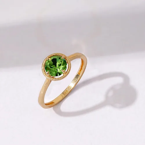 Miniatura 3 de Tienda Collection 10k Gold Imported Crystal March Birthstone Ring