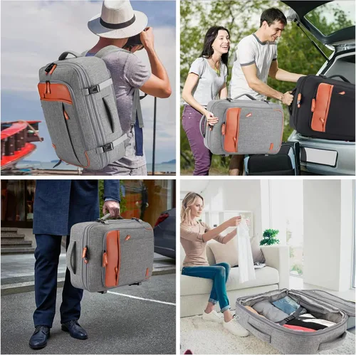 Miniatura 6 de Lumesner Mochilas de viaje de mano, extra grandes de 40 litros aprobadas para vuelos para hombres y mujeres, mochila de maleta expandible, Grande