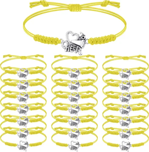 Miniatura 13 de Rtteri 20 pulseras de animadora para niñas, pulseras ajustables para animadoras, regalos para animadoras, accesorios de joyería a granel Naranja