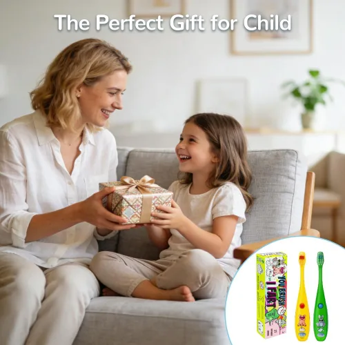 Miniatura 7 de Lily's Home Cepillo de dientes divertido para niños, cerdas suaves, temporizador de cepillado eléctrico de minutos, premio de dentista lindo niño