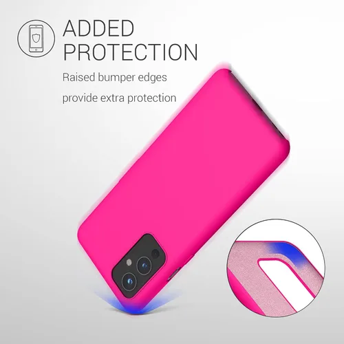 Miniatura 5 de kwmobile Funda compatible con OnePlus 9 (versión EU/NA) - Funda de silicona TPU con acabado suave - Rosa neón