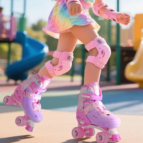 Miniatura 7 de 2PM SPORTS Patines de ruedas para niñas, niños y niños pequeños de 4 a 6, 5 a 8, 6 a 12, 8 a 12 años con ruedas iluminadas, patines ajustables