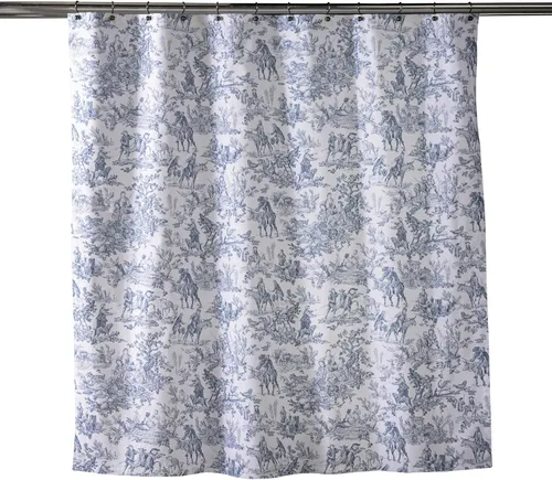 Miniatura 36 de Maison d' Hermine Cortina de ducha 100% algodón, un panel, 70 x 72 pulgadas, cortinas de ducha de tela lavable para baño, fácil de colgar con 12