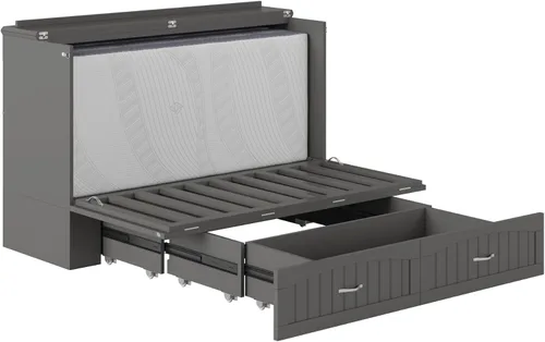 Miniatura 10 de AFI, Southampton Murphy - Cómoda de cama individual XL con colchón de 6 pulgadas, cajón de almacenamiento y cargador USB integrado, color gris