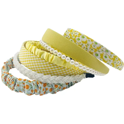 Miniatura 6 de 7 diademas de moda diferentes para mujer, diademas de flores antideslizantes, lindas diademas de perlas para niñas, diadema ancha vintage para Azul