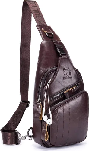 Bolsos cruzados para hombre, bolso bandolera de cuero, mochilas casuales para el pecho, bolsa de hombro, mochilas de senderismo de viaje