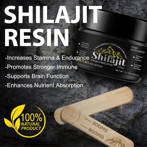 Miniatura 6 de Shilajit - Resina Shilajit orgánica pura del Himalaya – 800 mg de grado dorado natural Shilajit con más de 85 ácido fúlvico y oligominerales