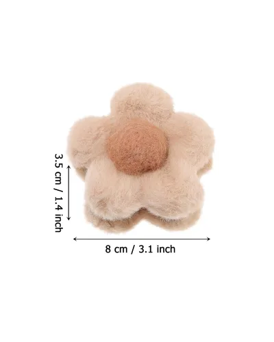 Miniatura 2 de Pinza de felpa esponjosa para el cabello, 6 unidades, lindas pinzas para el cabello para mujeres, pasadores peludos para el cabello y niñas