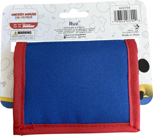 Miniatura 3 de Ruz Mickey Mouse - Cartera plegable con bolsillo con cremallera para niño pequeño, Azul-rojo, A22754