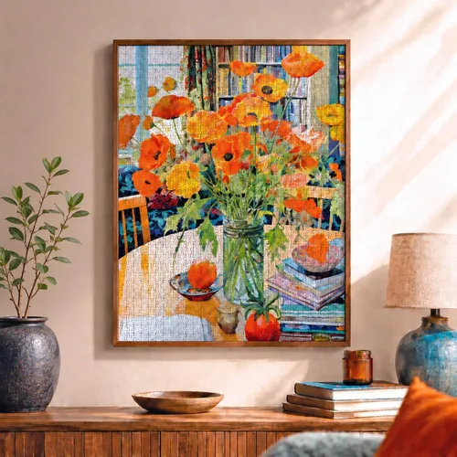Miniatura 3 de Cross & Glory - Rompecabezas de 1000 piezas para adultos Panorama de amapolas: elegancia naranja Rompecabezas de 1000 piezas para adultos