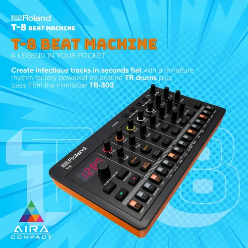 Miniatura 4 de Roland AIRA Compact T-8 Beat - Sonidos de máquina de graves ultraportátiles TR-REC secuenciador de batería Cables de conexión TS Hosa de 0.138