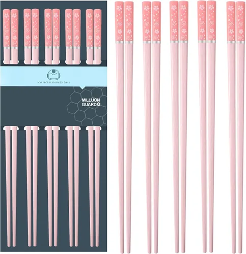 Miniatura 8 de 5 pares de palillos de fibra de vidrio, reutilizables, aptos para lavavajillas, 9.6 pulgadas/9.6 in, mate, antideslizantes