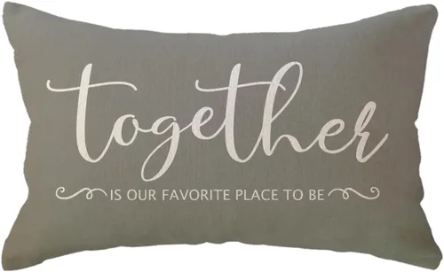 Miniatura 4 de ULOVE LOVE YOURSELF Home Quotes Fundas de almohada decorativas de madera Together is Our Favorite Place to Be", funda de almohada de granja de 12 x