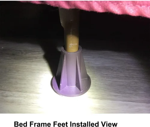 Miniatura 2 de Home's Place Patas de marco de cama de acero para reemplazar las ruedas. Evita deslizamientos. Resistentes patas de marco de cama de repuesto