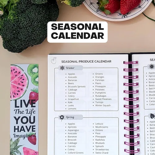 Miniatura 7 de Life & Apples Agenda de comidas con lista de comestibles – Menú semanal sin fecha y cuaderno de preparación de comidas para mujeres y hombres, Oro