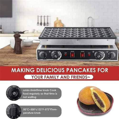 Miniatura 2 de Máquina para hacer panqueques holandesa de 50 agujeros, 1700 W, máquina eléctrica antiadherente para hacer panqueques, máquina para hacer panqueques