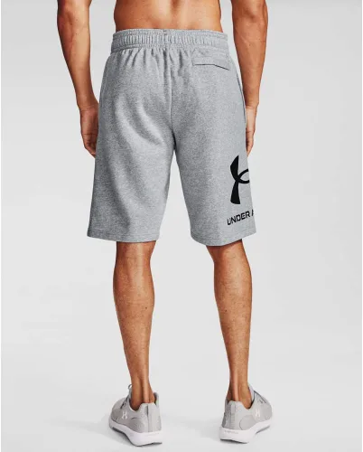 Miniatura 4 de Under Armour Pantalones cortos Rival Fleece Big Logo para hombre, Negro