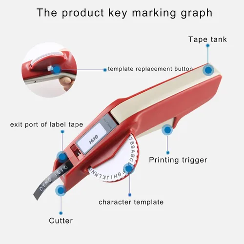 Miniatura 3 de Embossing el Machine, Número claro Leer el hacer la máquina de gofrado, una mano, conveniente para los Els (M1610 rojo)