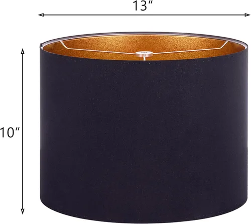 Miniatura 2 de Wellmet Pantalla de 13 x 13 x 10 pulgadas, requiere montaje para lámpara de mesa, lámpara de noche, lámpara de pie, pantalla de tambor de tela, Gris