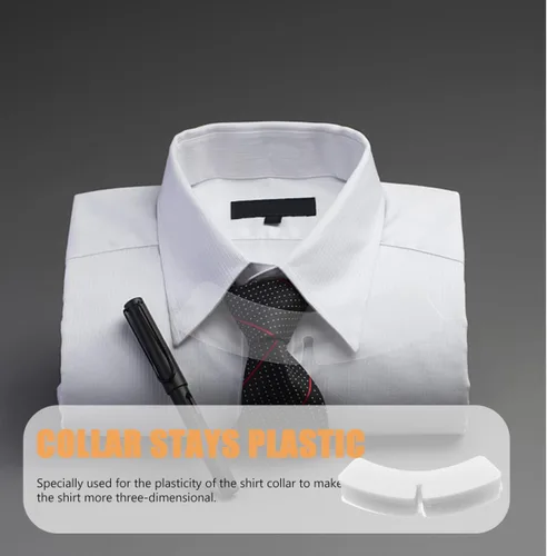 Miniatura 2 de COHEALI 100 soportes de cuello para hombre, camisas de vestir S, de plástico, para fijación y soporte, 4.52 x 0.98 x 0.11 pulgadas, prácticos