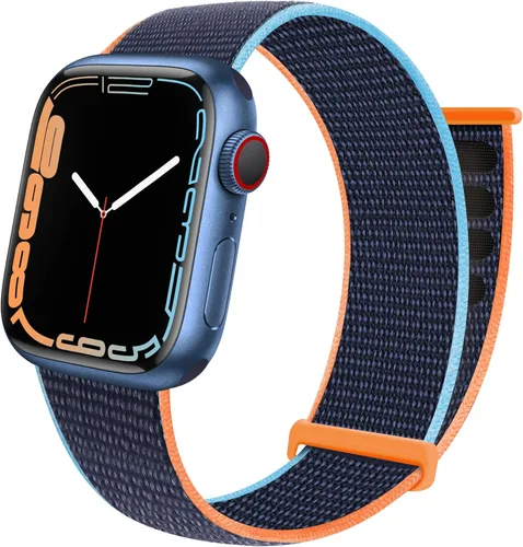 Miniatura 23 de Correa deportiva compatible con Apple Watch Band de 1.496 in, 1.575 in, 1.654 in, 1.732 in, iWatch Series 6 5 SE 4 3 2 1, correa de nailon con azul