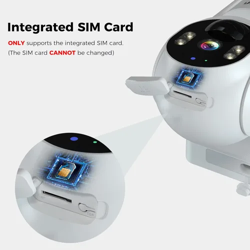 Miniatura 3 de Hiseeu - Cámara de seguridad celular 4G LTE con energía solar, cámara de seguridad inalámbrica para exteriores sin WiFi, 24/7, detección de blanco-1