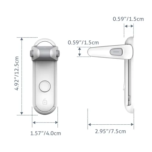 Miniatura 7 de EUDEMON Cerradura de palanca de puerta a prueba de niños, cerradura de manija de puerta de seguridad para bebé, fácil de instalar y usar, adhesivo