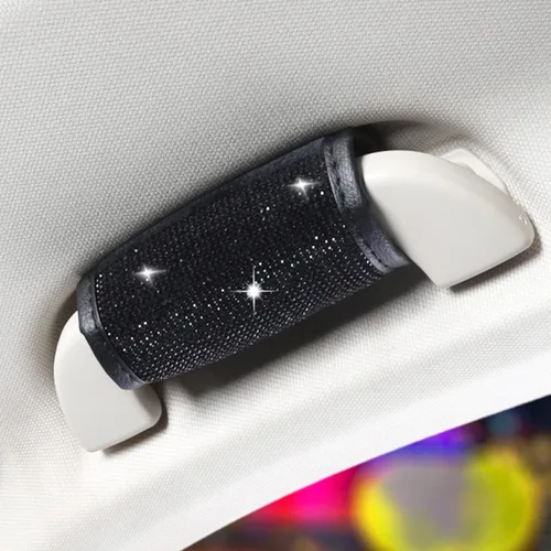 Paquete de 2 fundas brillantes para manija de puerta de seguridad para automóviles, con cristales brillantes, almohadillas protectoras para manija