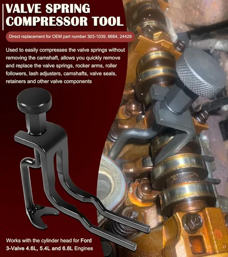 Miniatura 7 de Juego de herramientas de correa de distribución para motores Ford 4.6L, 5.4L y 6.8L 3V, incluyendo herramienta de soporte de desfasador de leva