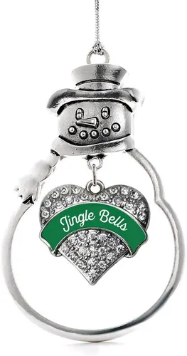 Miniatura 224 de Inspired Silver - Big Sis - Adorno de Navidad plateado - Adorno de árbol de Navidad con dije de corazón con circonita cúbica - Decoración colgante