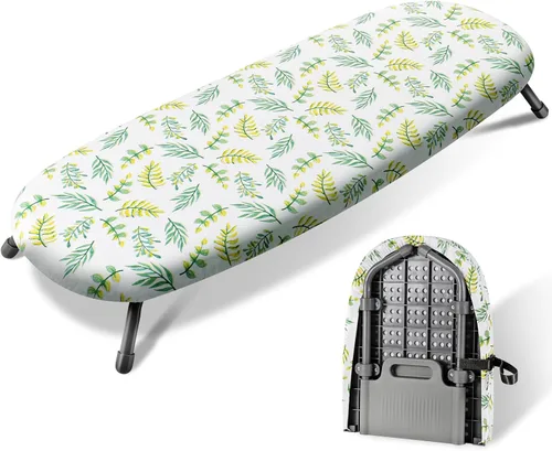 Miniatura 24 de SheeChung Tabla de Planchar Pequeña de Mesa 32" L x 12" A, Tabla de Planchar Plegable con Descanso para Plancha, Base de Metal de Malla, Funda